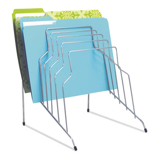 Wire Step File, 8 Sections, Letter to Legal Size Files, 10.13" x 12.13" x 11.81", Silver