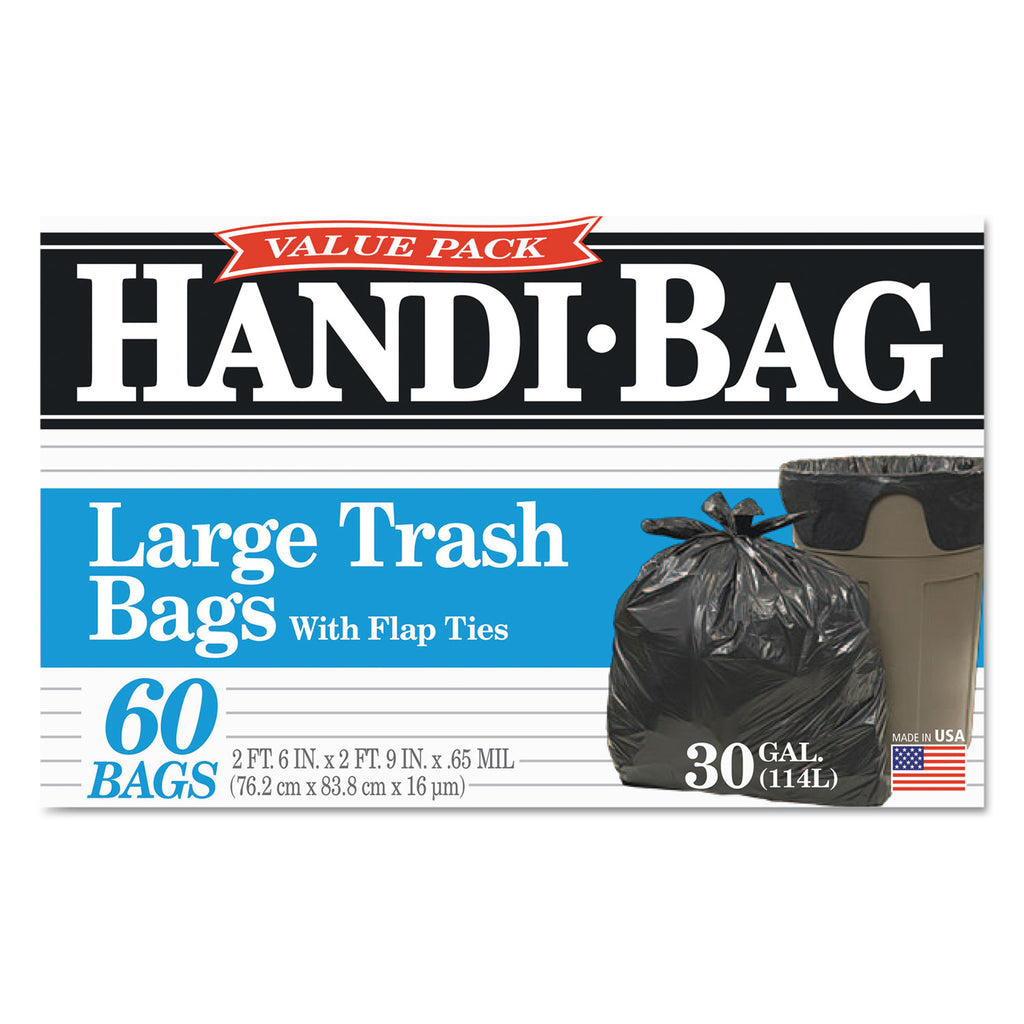 Super Value Pack, 30 gal, 0.65 mil, 30" x 33", Black, 60/Box