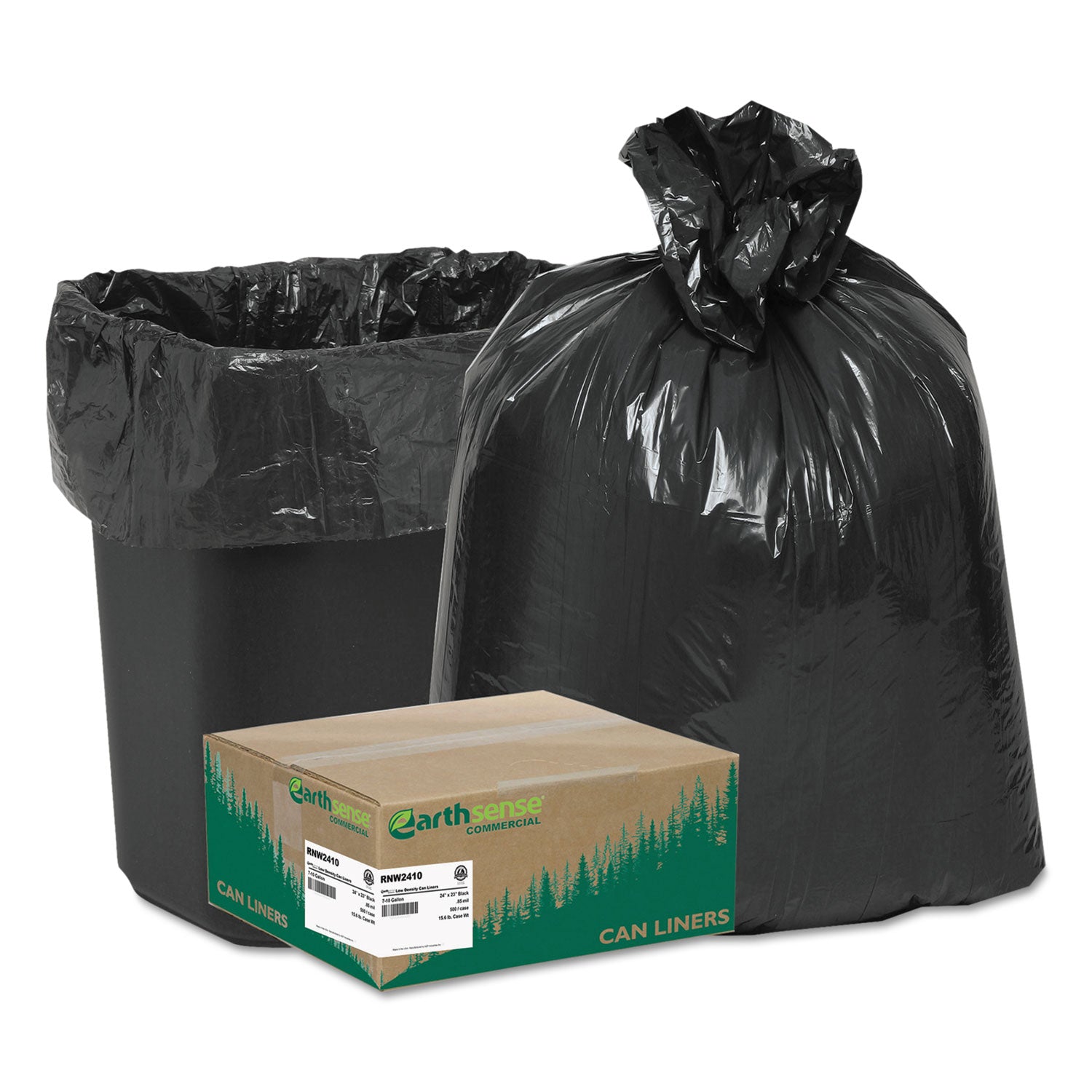 linear-low-density-recycled-can-liners-10-gal-085-mil-24-x-23-black-25-bags-roll-20-rolls-carton_wbirnw2410 - 1