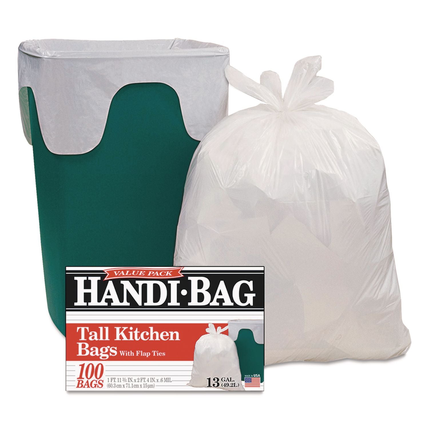 Super Value Pack, 13 gal, 0.6 mil, 23.75" x 28", White, 100/Box