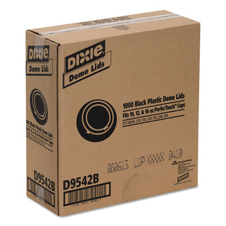 Drink-Thru Lids, Fits 10 oz to 20 oz Cups, Plastic, Black, 1,000/Carton
