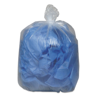 Linear Low Density Clear Recycled Can Liners, 45 gal, 1.5 mil, 40" x 46", Clear, 10 Bags/Roll, 10 Rolls/Carton