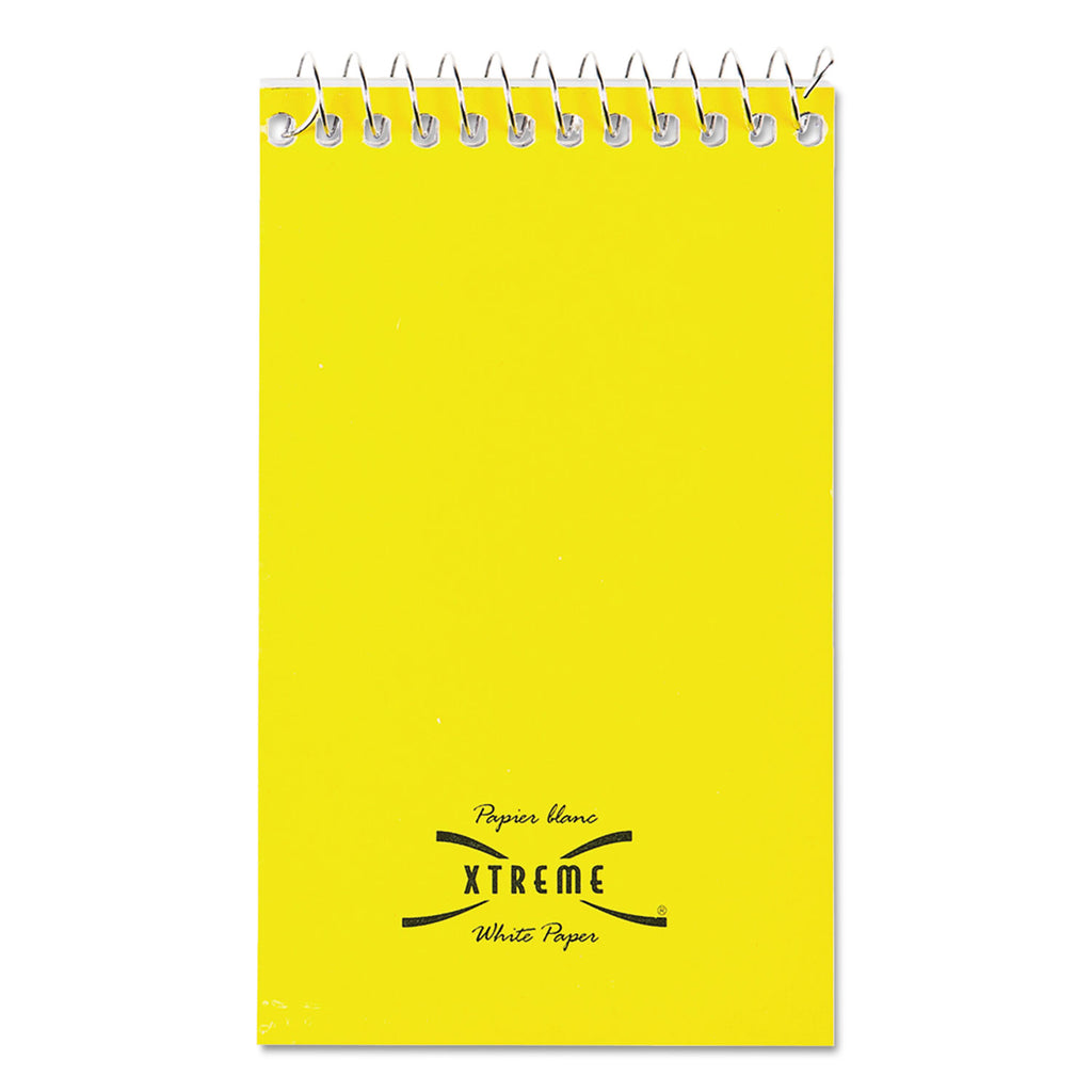 Paper Blanc Xtreme White Wirebound Memo Pads, Narrow Rule, Randomly Assorted Cover Colors, 60 White 3 x 5 Sheets