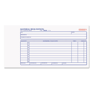 Material Requisition Book, Two-Part Carbonless, 7.88 x 4.25, 50 Forms Total - 