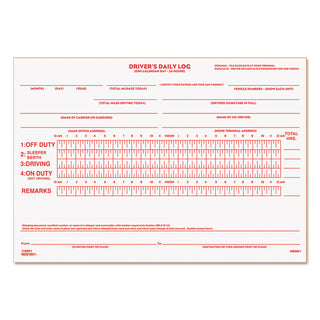 Driver's Daily Log Book with Daily Record and Hours Summary, Two-Part Carbonless, 7.88 x 5.5, 31 Forms Total - 