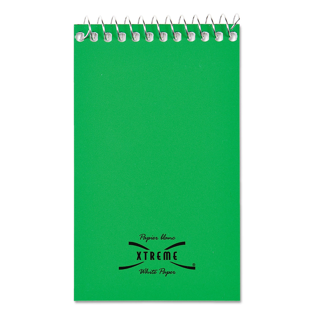 Paper Blanc Xtreme White Wirebound Memo Pads, Narrow Rule, Randomly Assorted Cover Colors, 60 White 3 x 5 Sheets