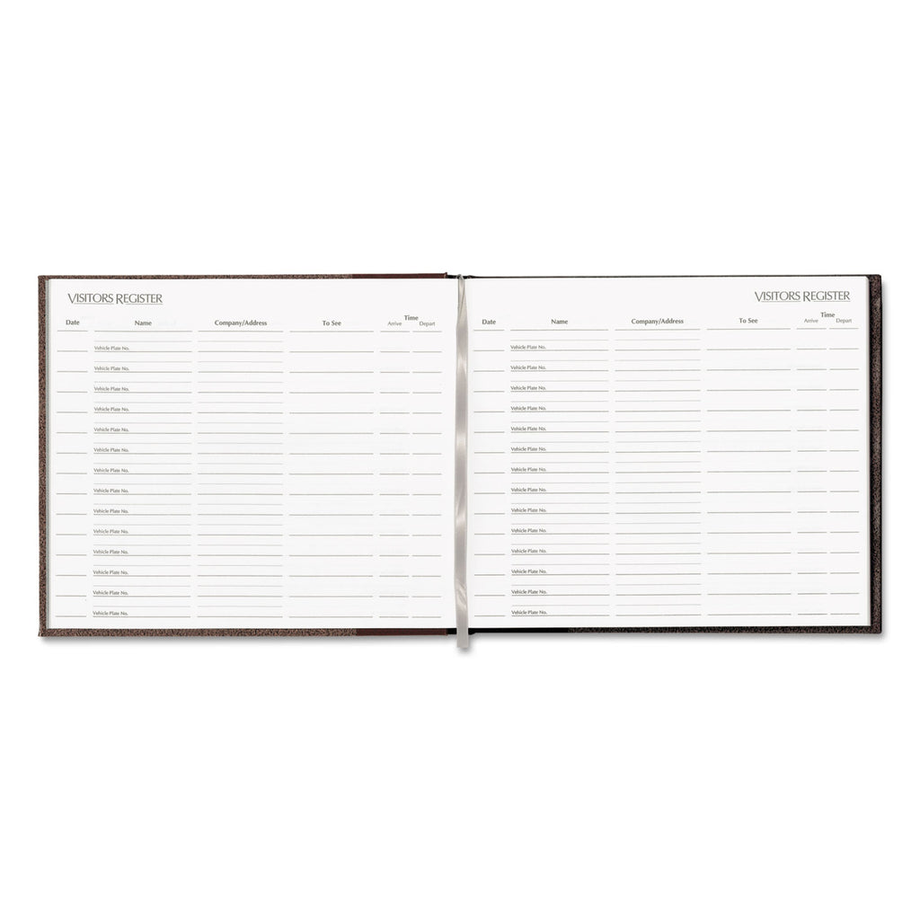 Hardcover Visitor Register Book, Burgundy Cover, 9.78 x 8.5 Sheets, 128 Sheets/Book