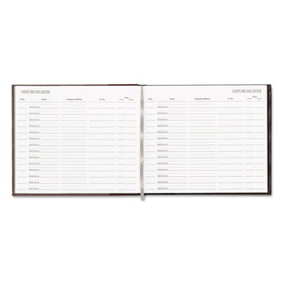Hardcover Visitor Register Book, Burgundy Cover, 9.78 x 8.5 Sheets, 128 Sheets/Book