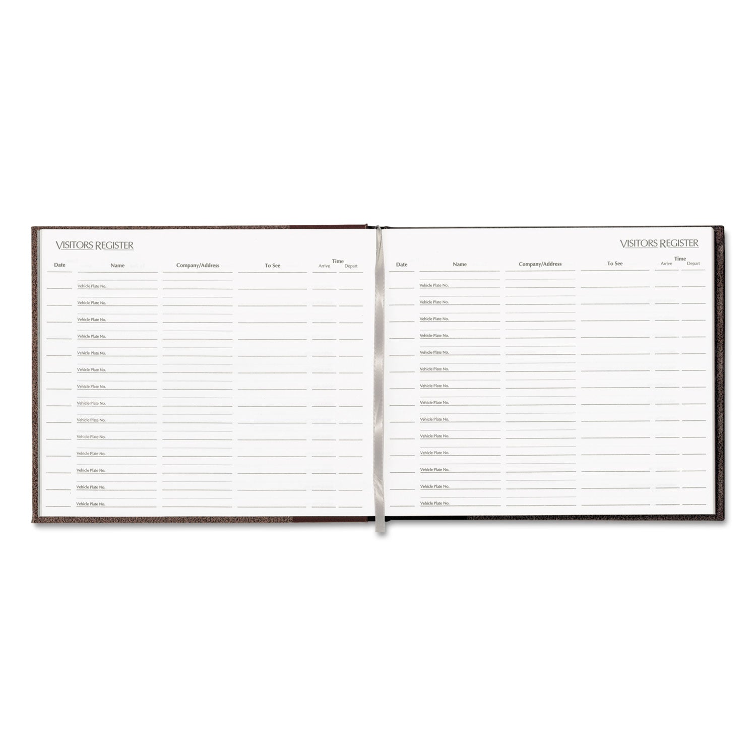 Hardcover Visitor Register Book, Burgundy Cover, 9.78 x 8.5 Sheets, 128 Sheets/Book