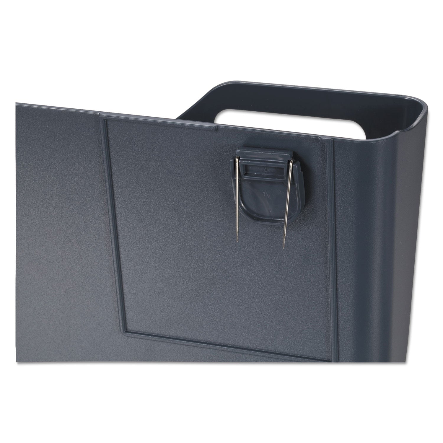 Recycled Plastic Cubicle Single File Pocket, Cubicle Pins Mount, 13.5 x 3 x 7, Charcoal - 