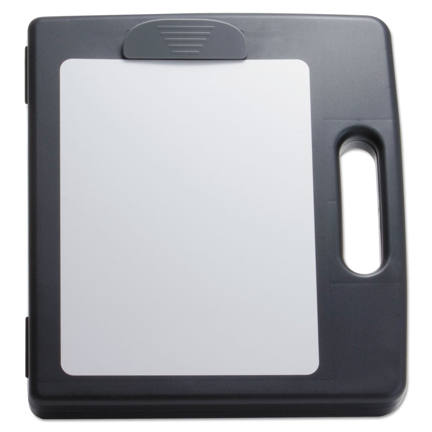 Portable Dry Erase Clipboard Case, 0.5" Clip Capacity, Holds 8.5 x 11 Sheets, Charcoal - 
