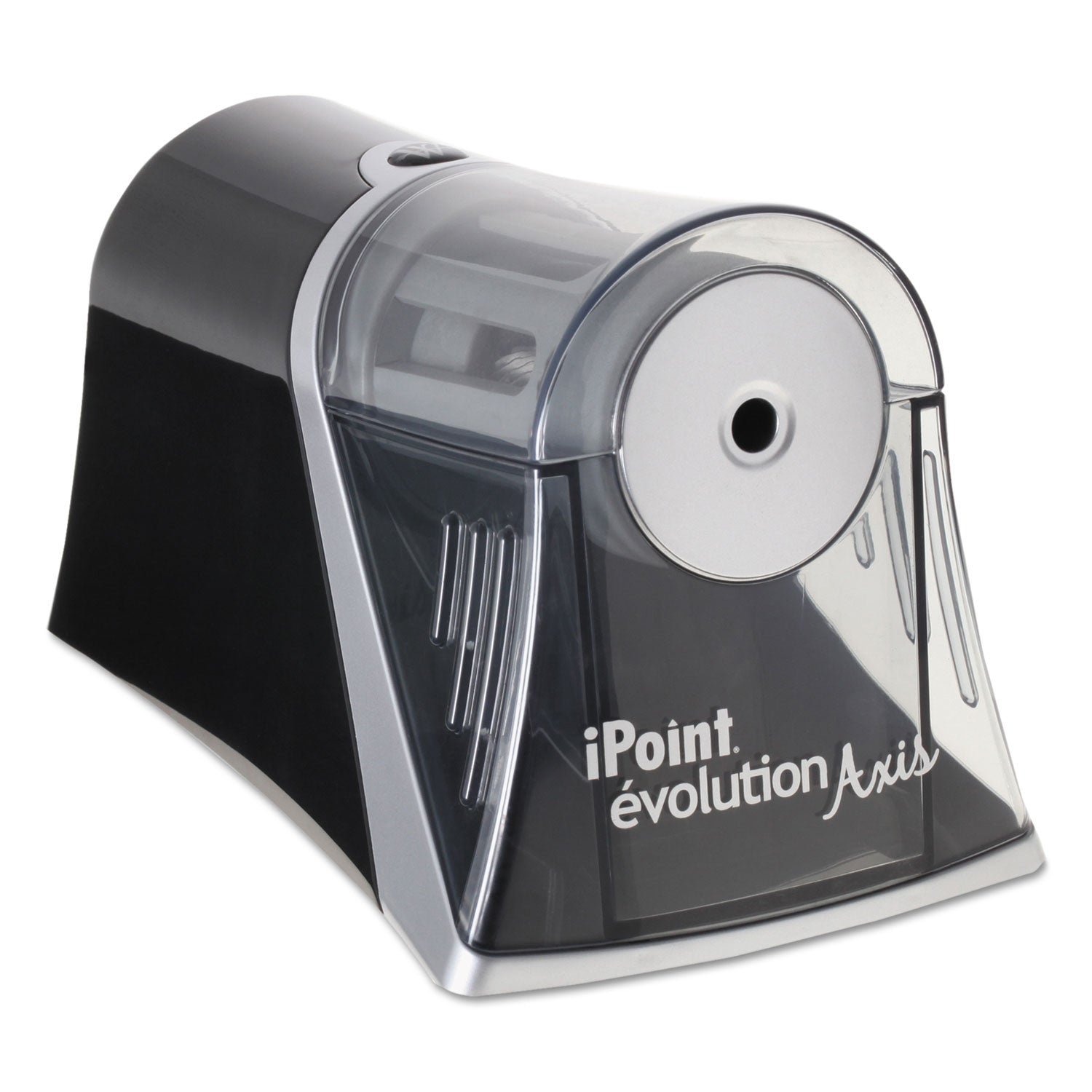 iPoint Evolution Axis Pencil Sharpener, AC-Powered, 4.25 x 7 x 4.75, Black/Silver - 