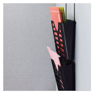 VerticalMate Cubicle Wall File Pocket, 3 Sections, Letter Size, 13.5" x 6" x 28", Charcoal, 3/Pack - 