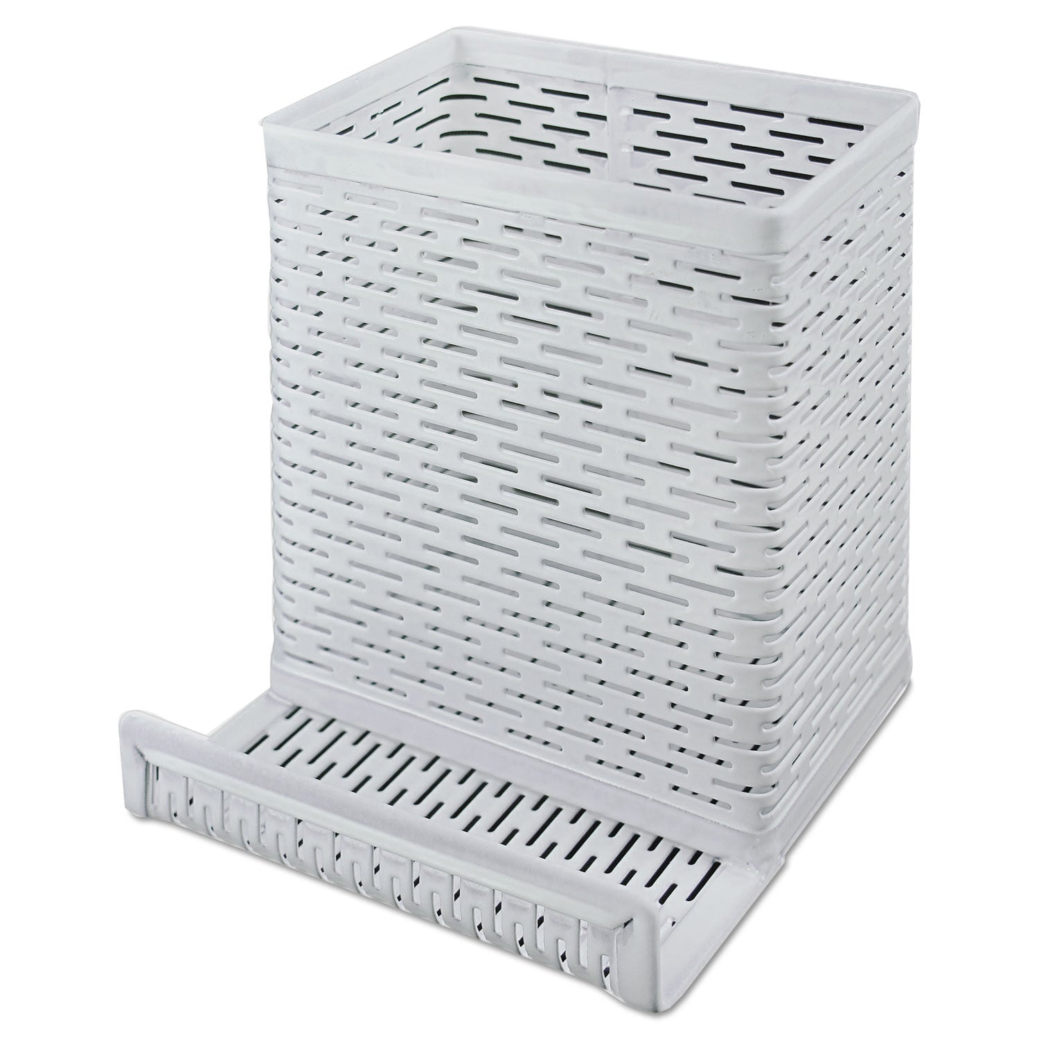 urban-collection-punched-metal-pencil-cup-cell-phone-stand-perforated-steel-35-x-35-white_aopart20014wh - 1