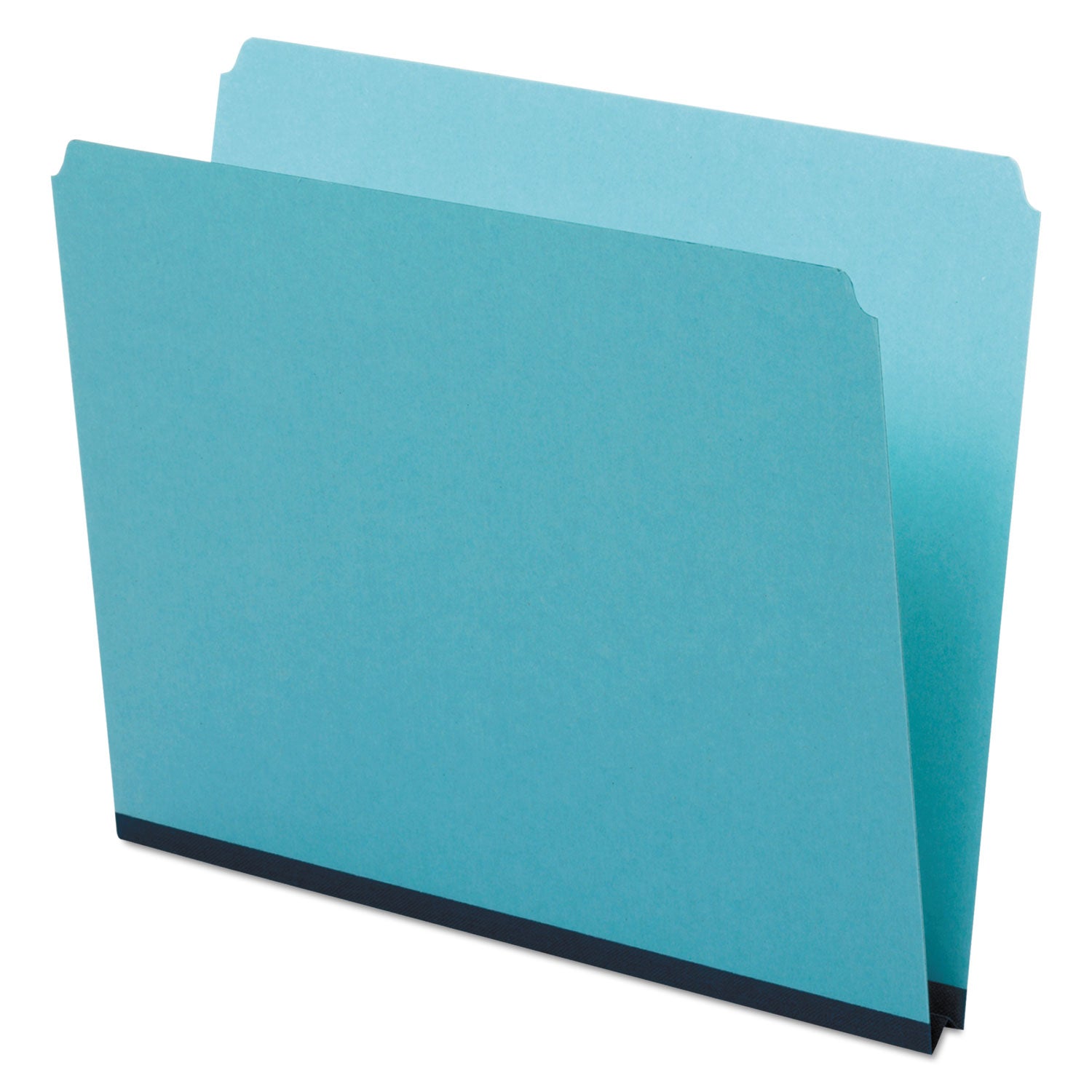 Pressboard Expanding File Folders, Straight Tabs, Letter Size, 1" Expansion, Blue, 25/Box - 