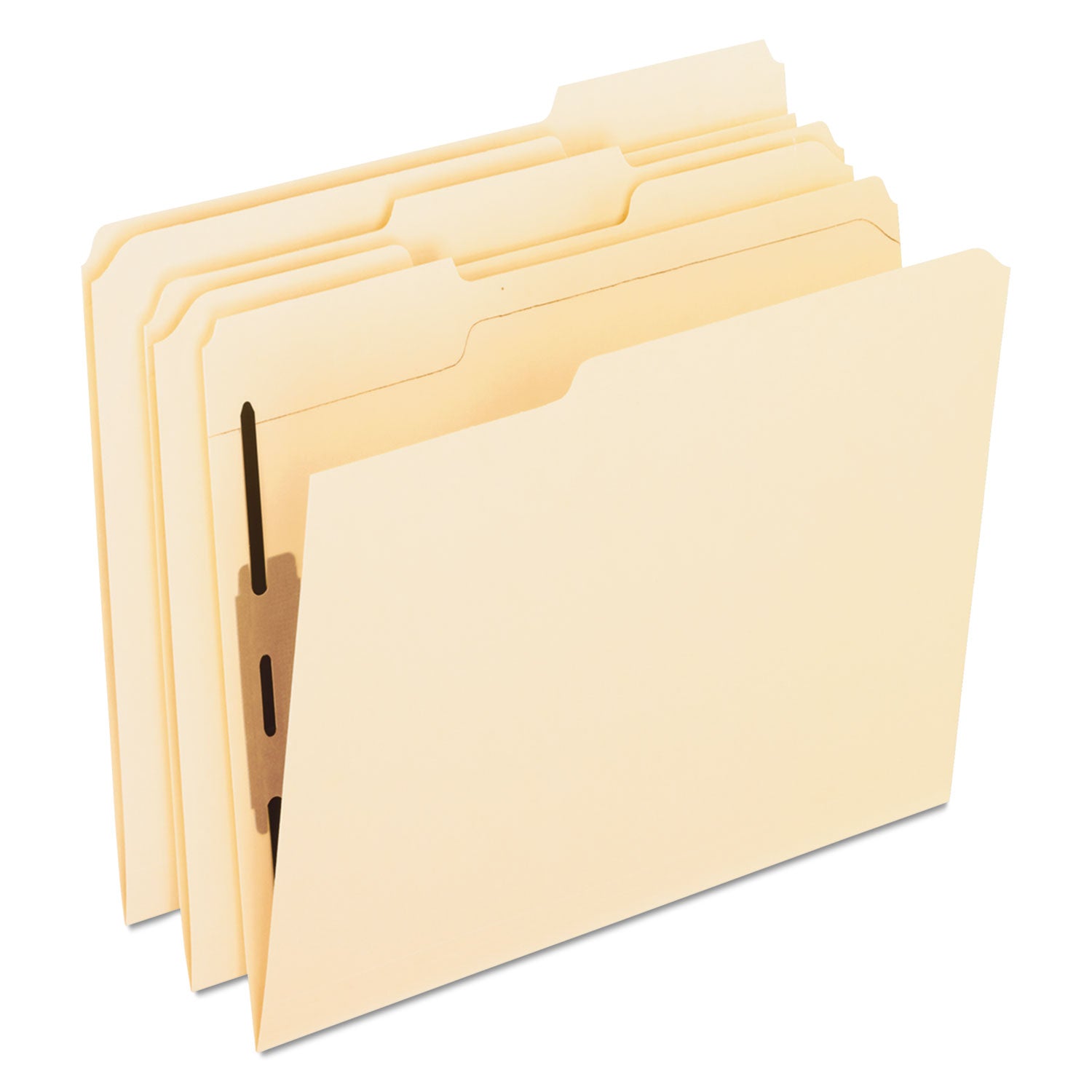 Manila Fastener Folders with Bonded Lesspace Fasteners, 2 Fasteners, Letter Size, Manila Exterior, 50/Box - 