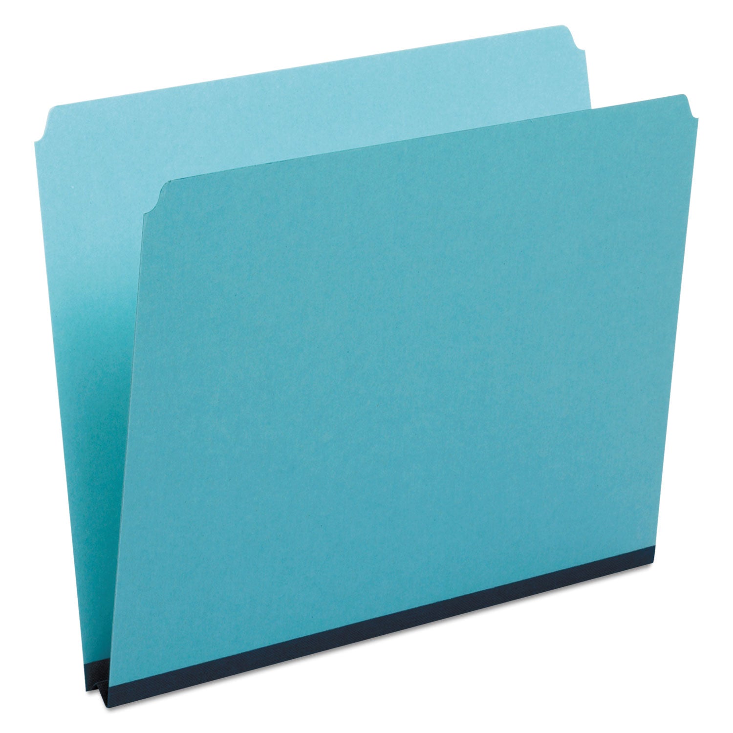 Pressboard Expanding File Folders, Straight Tabs, Letter Size, 1" Expansion, Blue, 25/Box - 