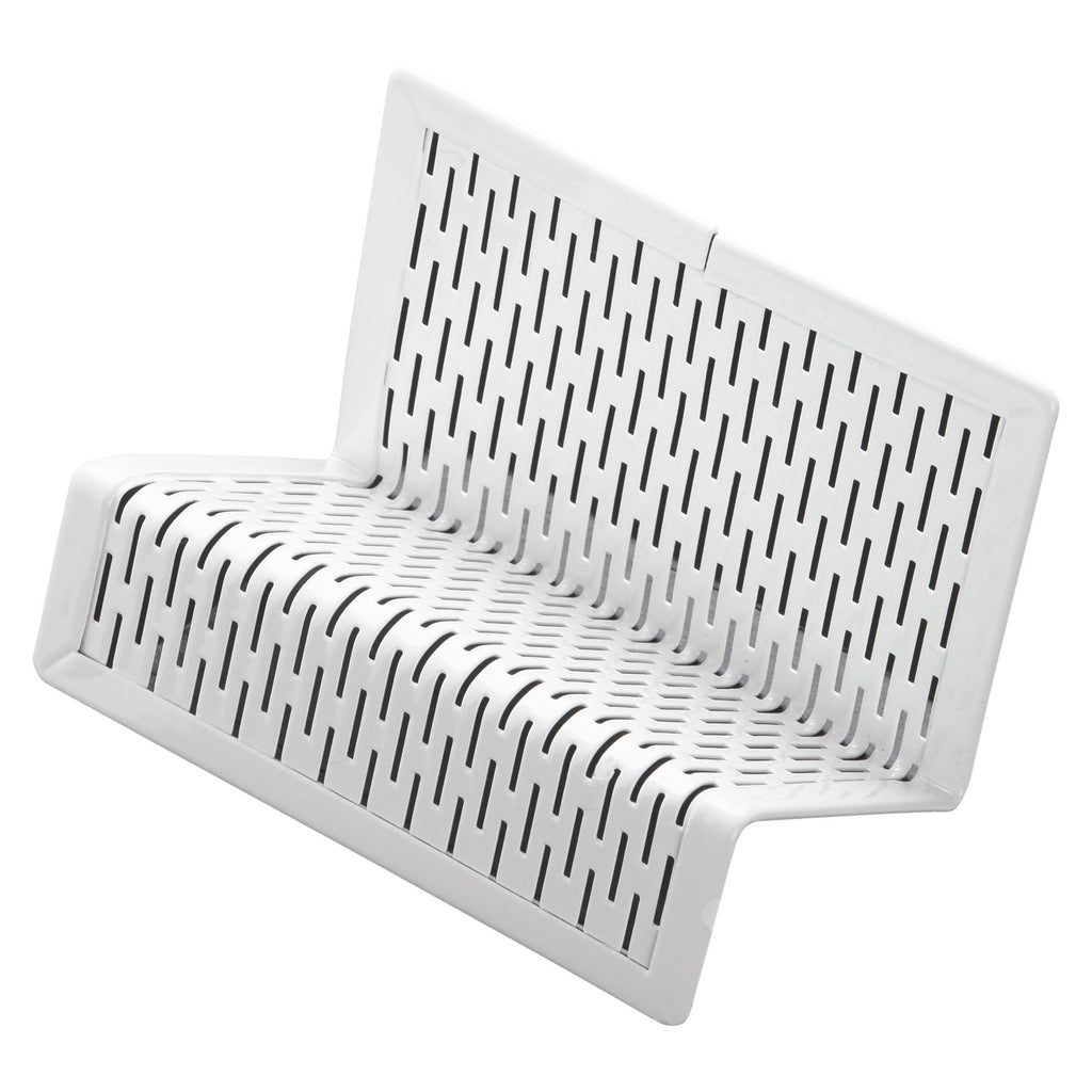 Urban Collection Punched Metal Business Card Holder, Holds 50 2 x 3.5 Cards, Perforated Steel, White