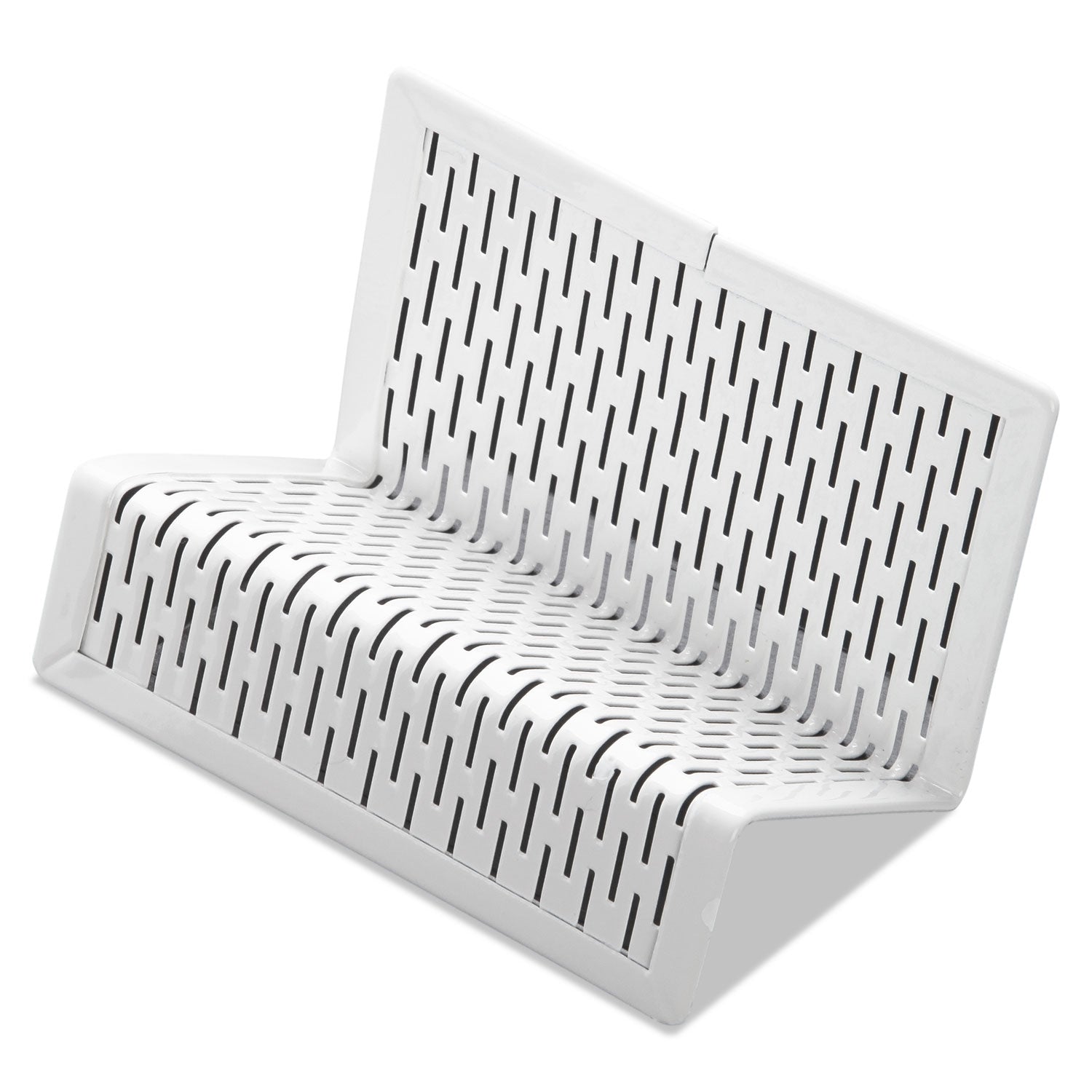 urban-collection-punched-metal-business-card-holder-holds-50-2-x-35-cards-perforated-steel-white_aopart20001wh - 1