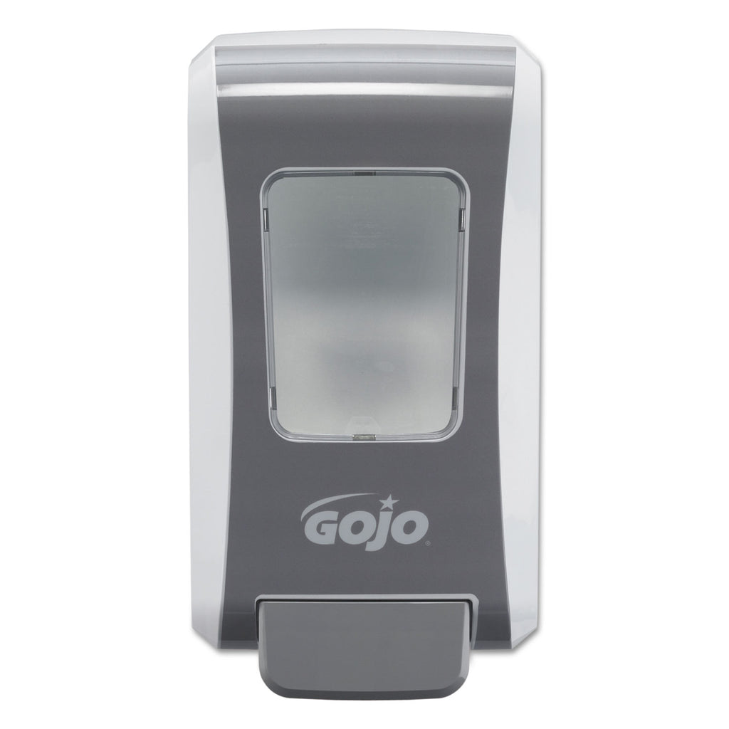 Gojo Push-Style FMX-20 Foam Soap Dispenser - 2.11 quart Capacity - Durable, Rugged, Wall Mountable, Easy-to-load - White, Gray