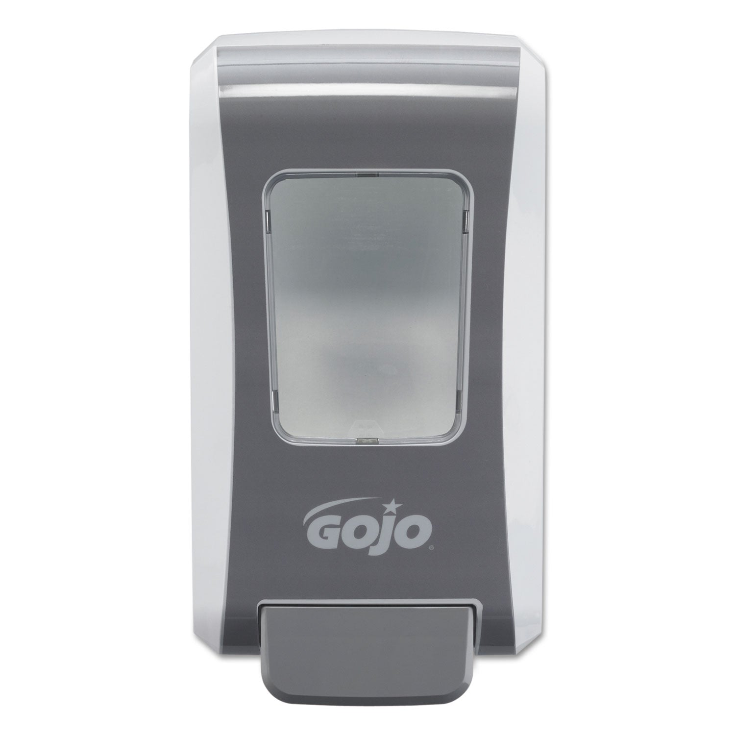 Gojo Push-Style FMX-20 Foam Soap Dispenser - 2.11 quart Capacity - Durable, Rugged, Wall Mountable, Easy-to-load - White, Gray