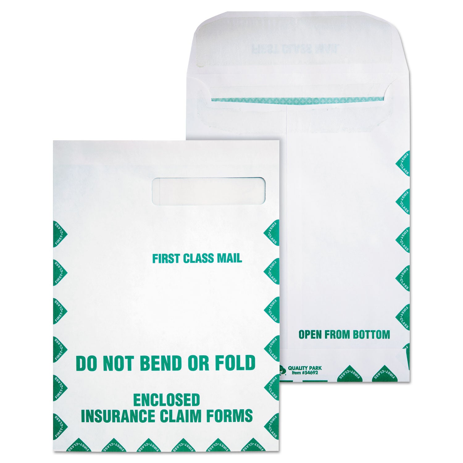 Redi-Seal Insurance Claim Form Envelope, Cheese Blade Flap, Redi-Seal Adhesive Closure, 9 x 12.5, White, 100/Box - 