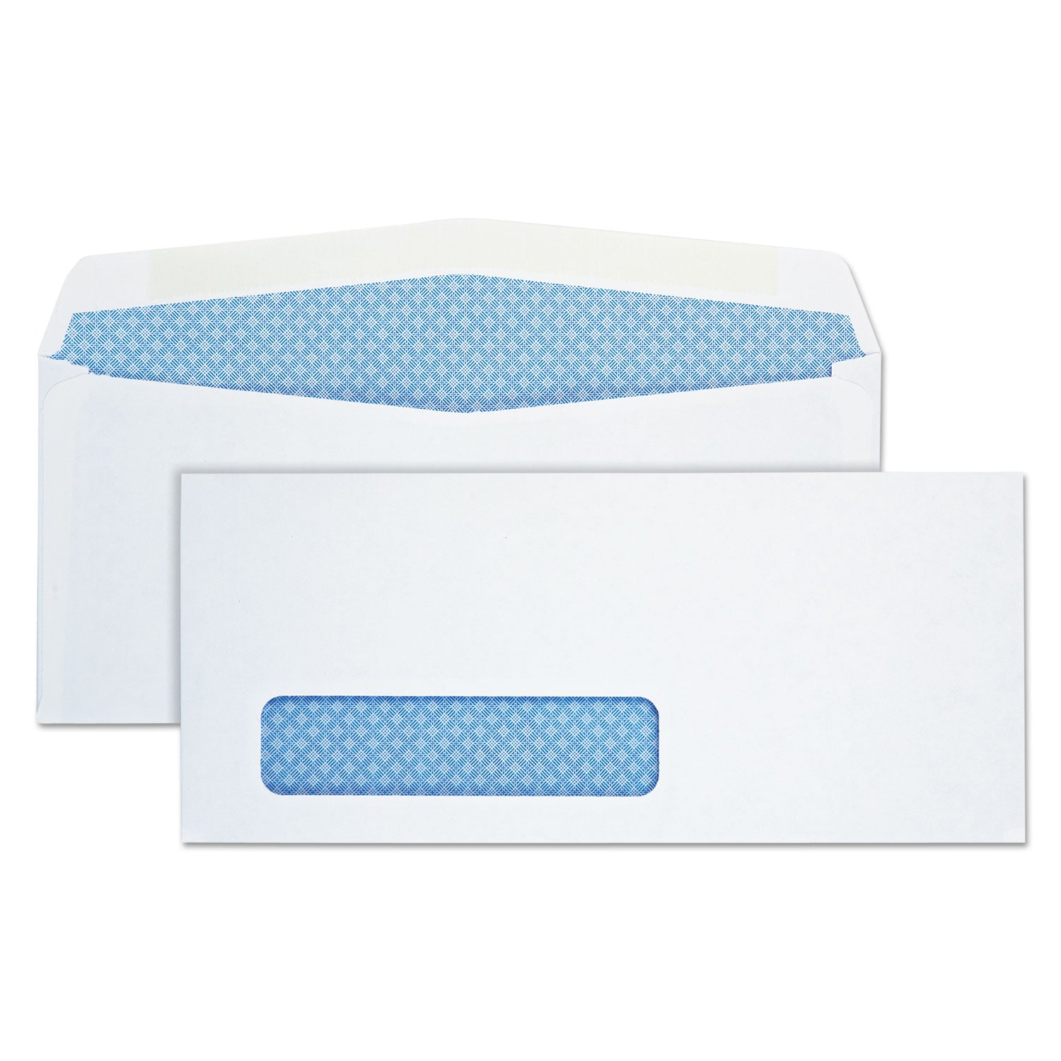 Security Tint Window Envelope, #10, Commercial Flap, Gummed Closure, 4.13 x 9.5, White, 500/Box - 