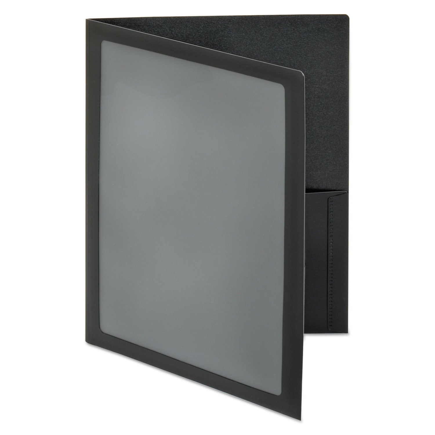 ViewFolio Polypropylene Portfolio, 100-Sheet Capacity, 11 x 8.5, Clear/Black - 