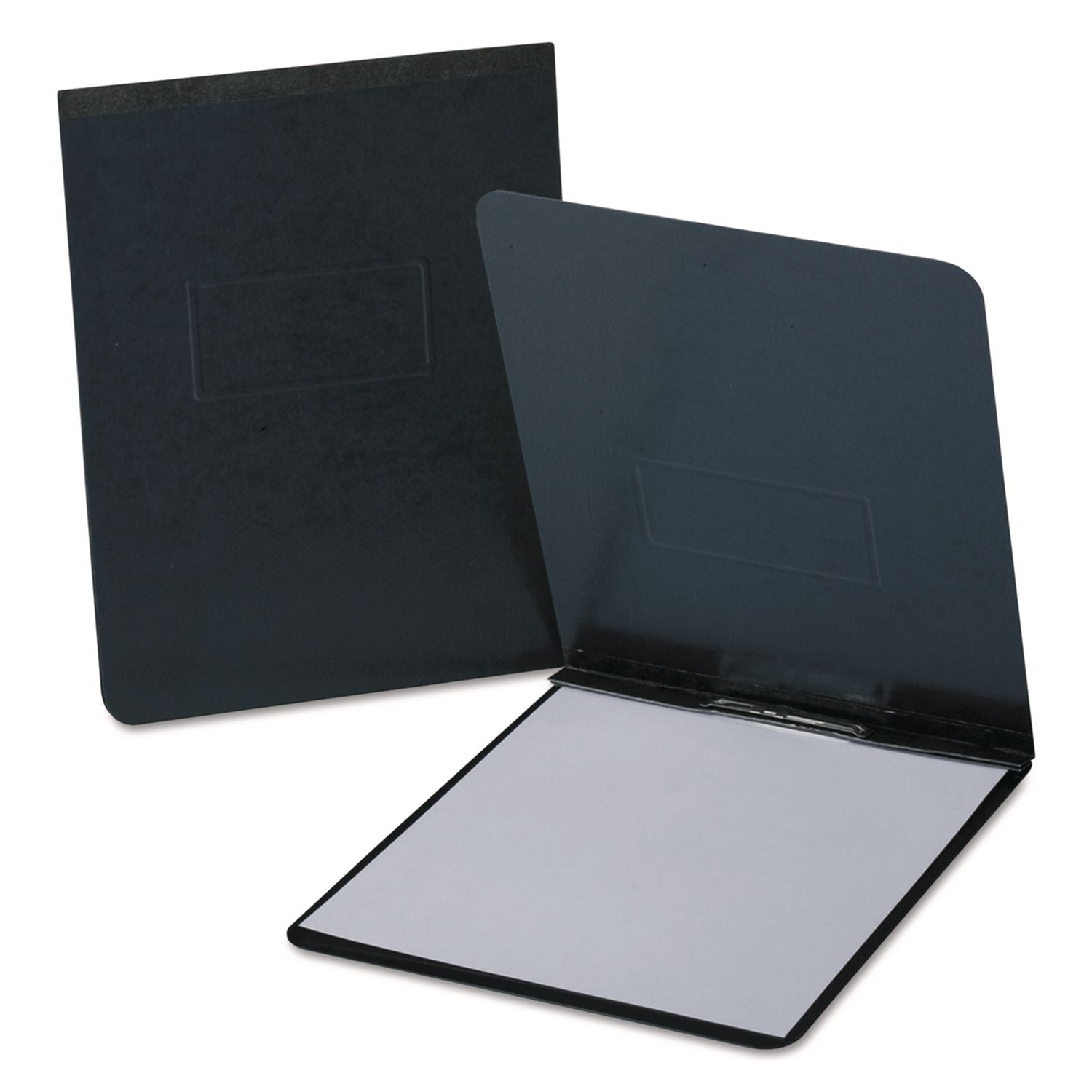 PressGuard Report Cover with Reinforced Top Hinge, Two-Prong Metal Fastener, 2" Capacity, 8.5 x 11, Black/Black