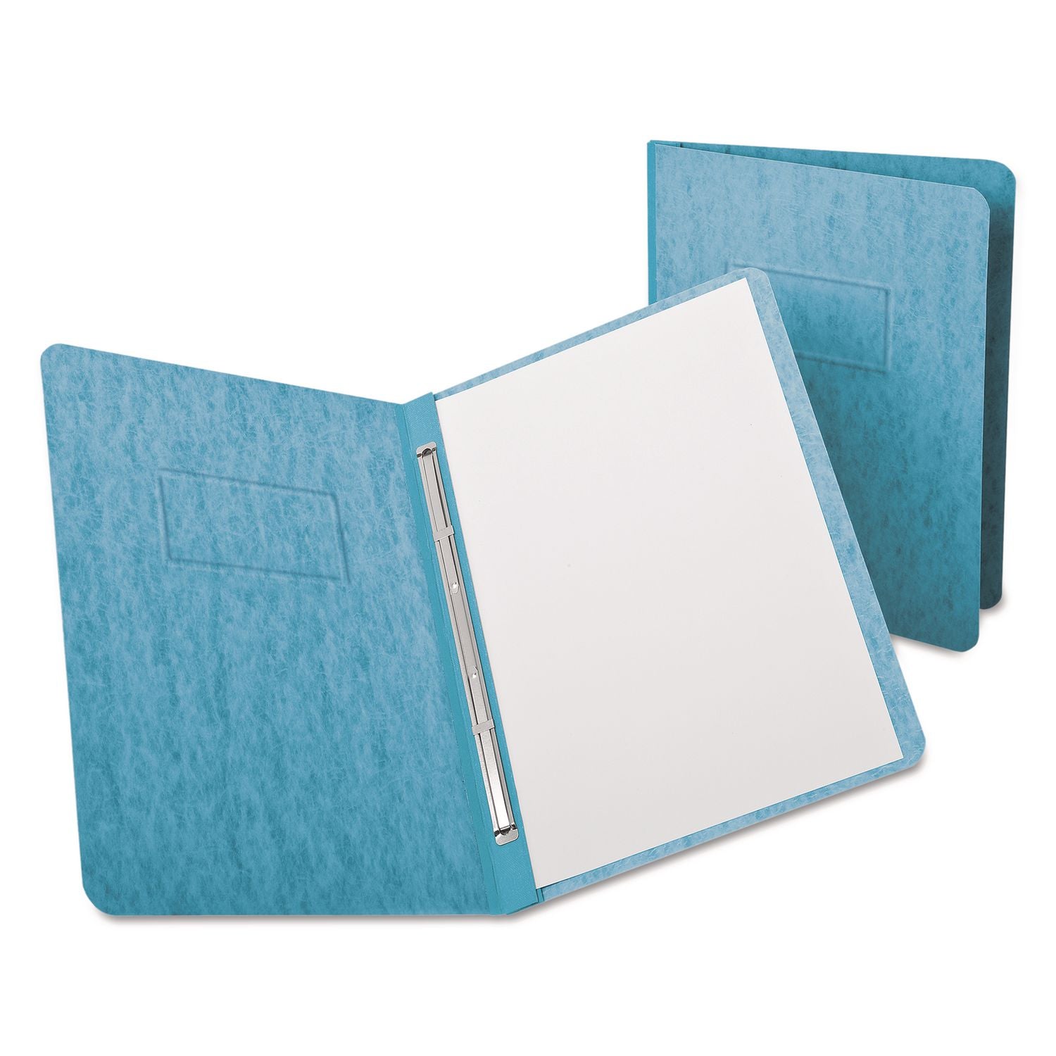 Heavyweight PressGuard and Pressboard Report Cover w/Reinforced Side Hinge, 2-Prong Fastener, 3" Cap, 8.5 x 11, Light Blue