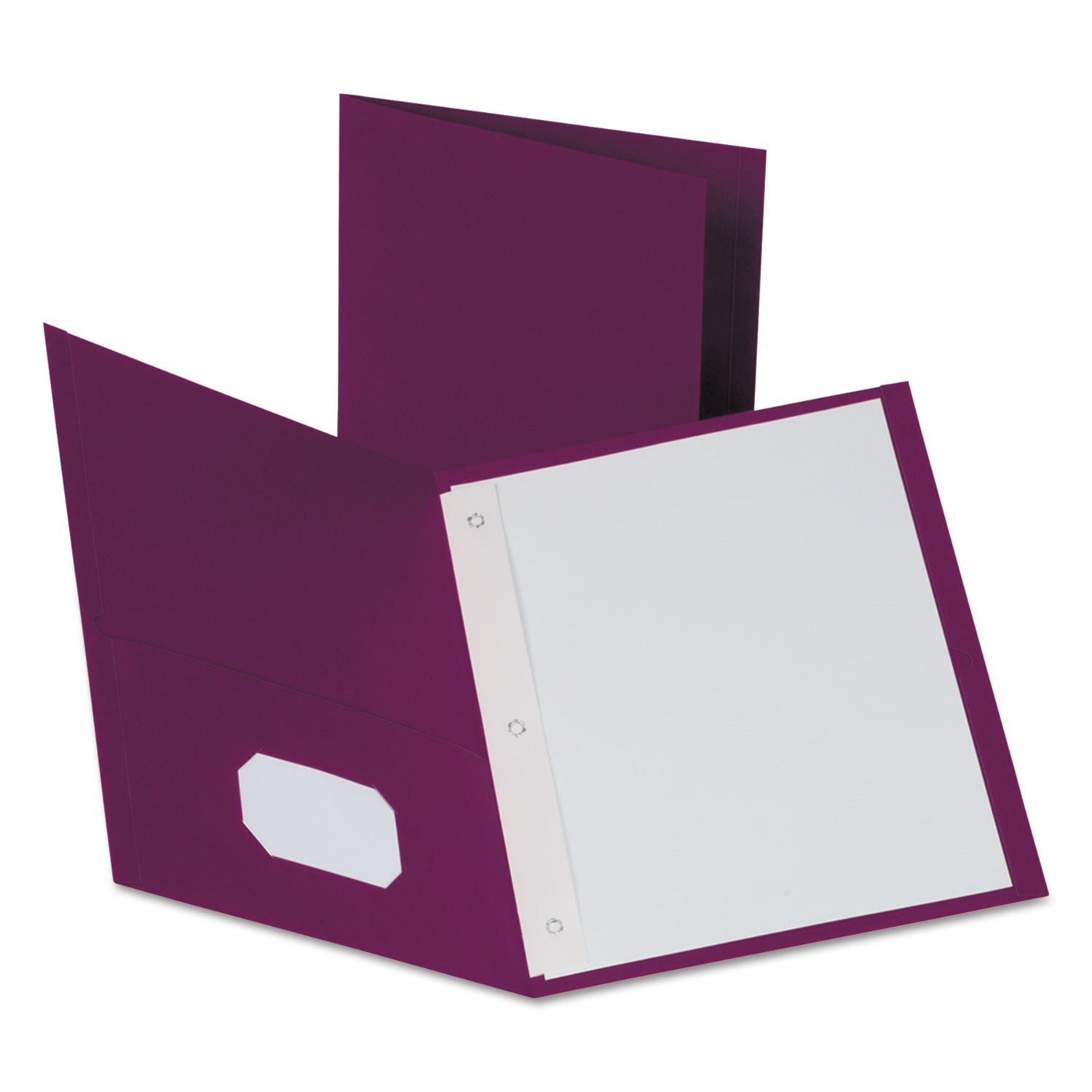 Twin-Pocket Folders with 3 Fasteners, 0.5" Capacity, 11 x 8.5, Burgundy, 25/Box - 