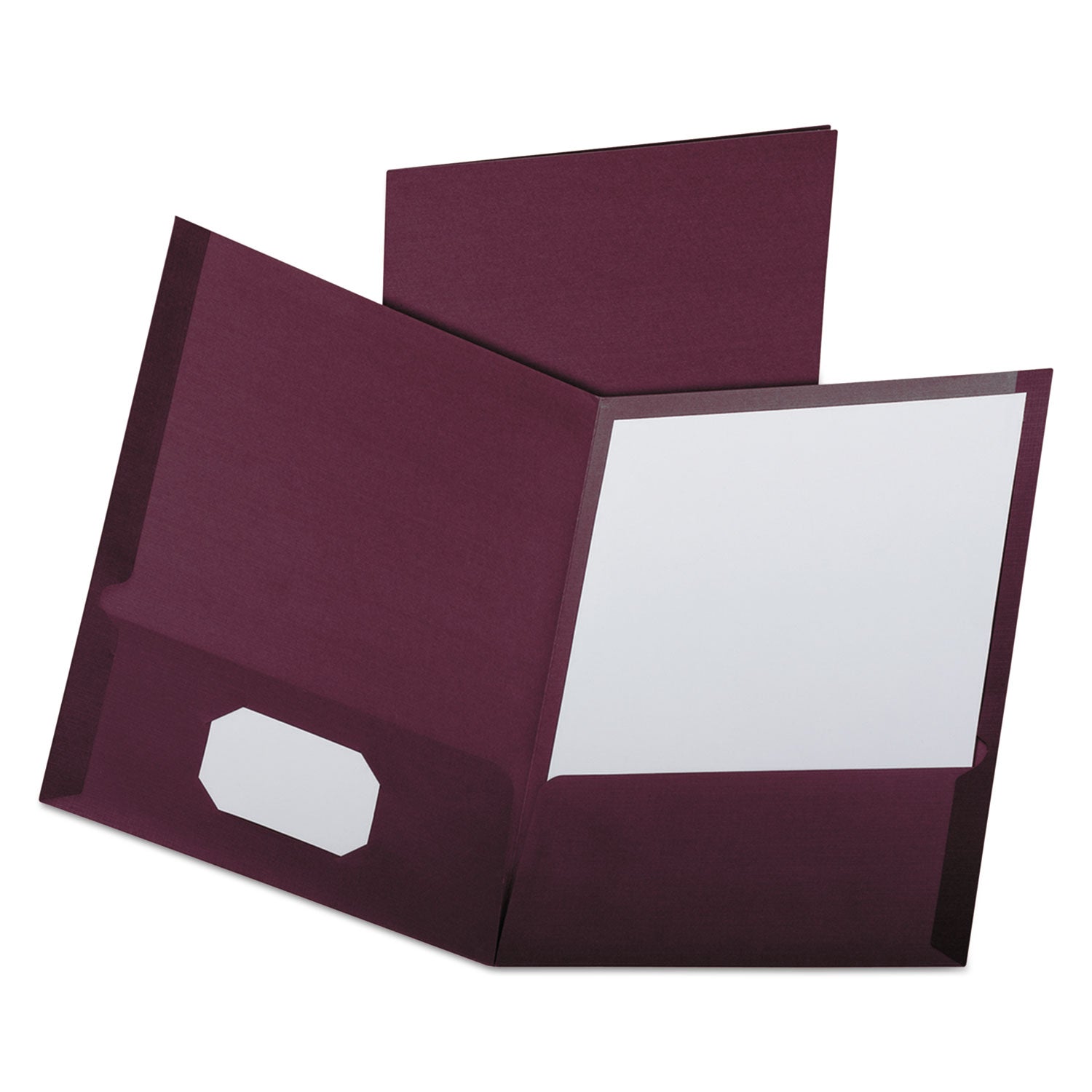 Linen Finish Twin Pocket Folders, 100-Sheet Capacity, 11 x 8.5, Burgundy, 25/Box - 
