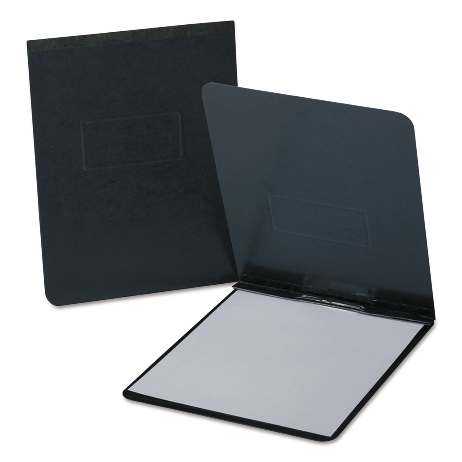 PressGuard Report Cover with Reinforced Top Hinge, Two-Prong Metal Fastener, 2" Capacity, 8.5 x 14, Black/Black