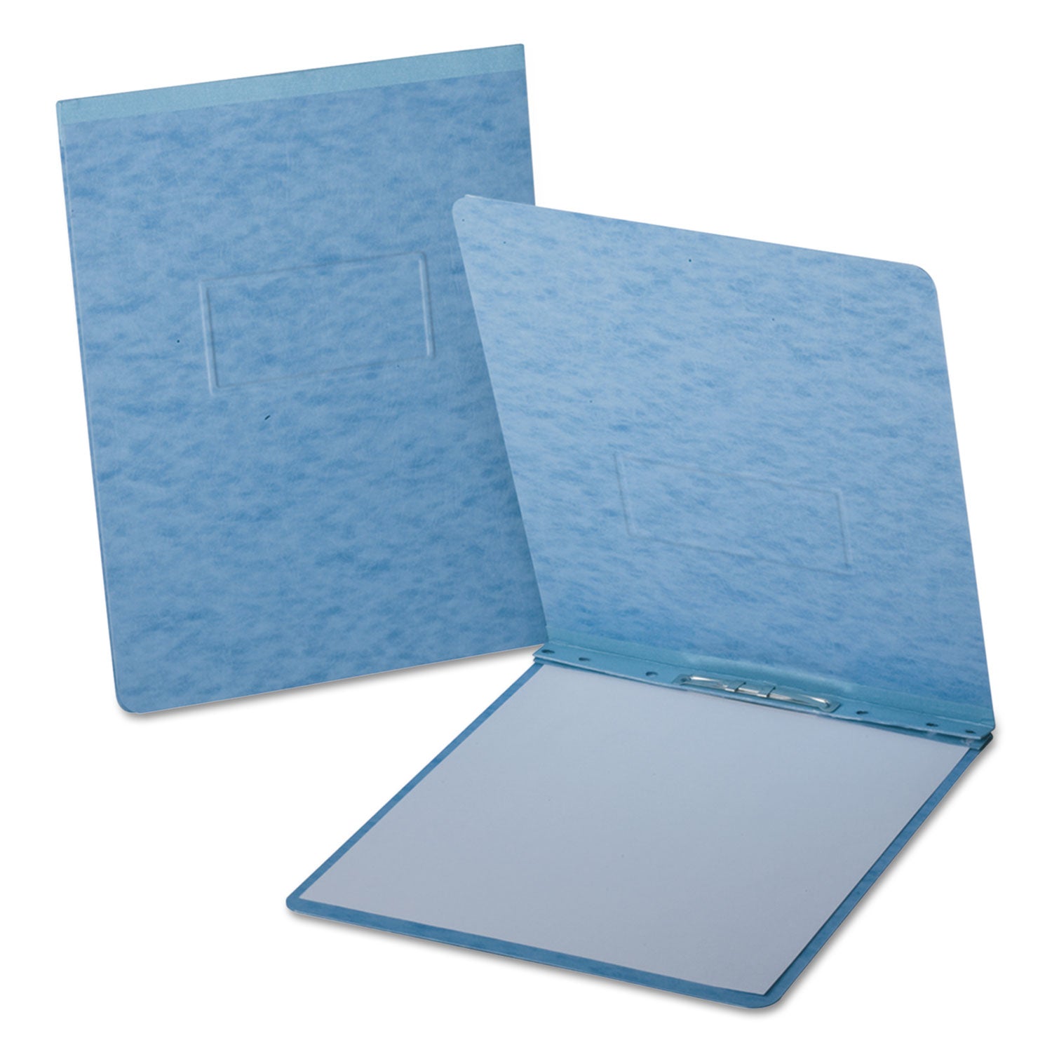 PressGuard Report Cover with Reinforced Top Hinge, Two-Prong Metal Fastener, 2" Capacity, 8.5 x 11, Light Blue/Light Blue - 