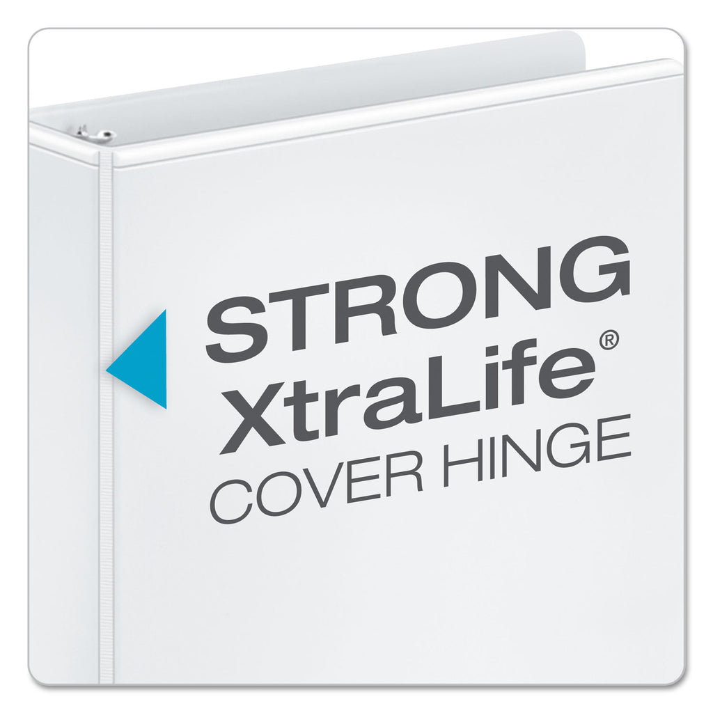 Performer ClearVue Slant-D Ring Binder, 3 Rings, 1.5" Capacity, 11 x 8.5, White
