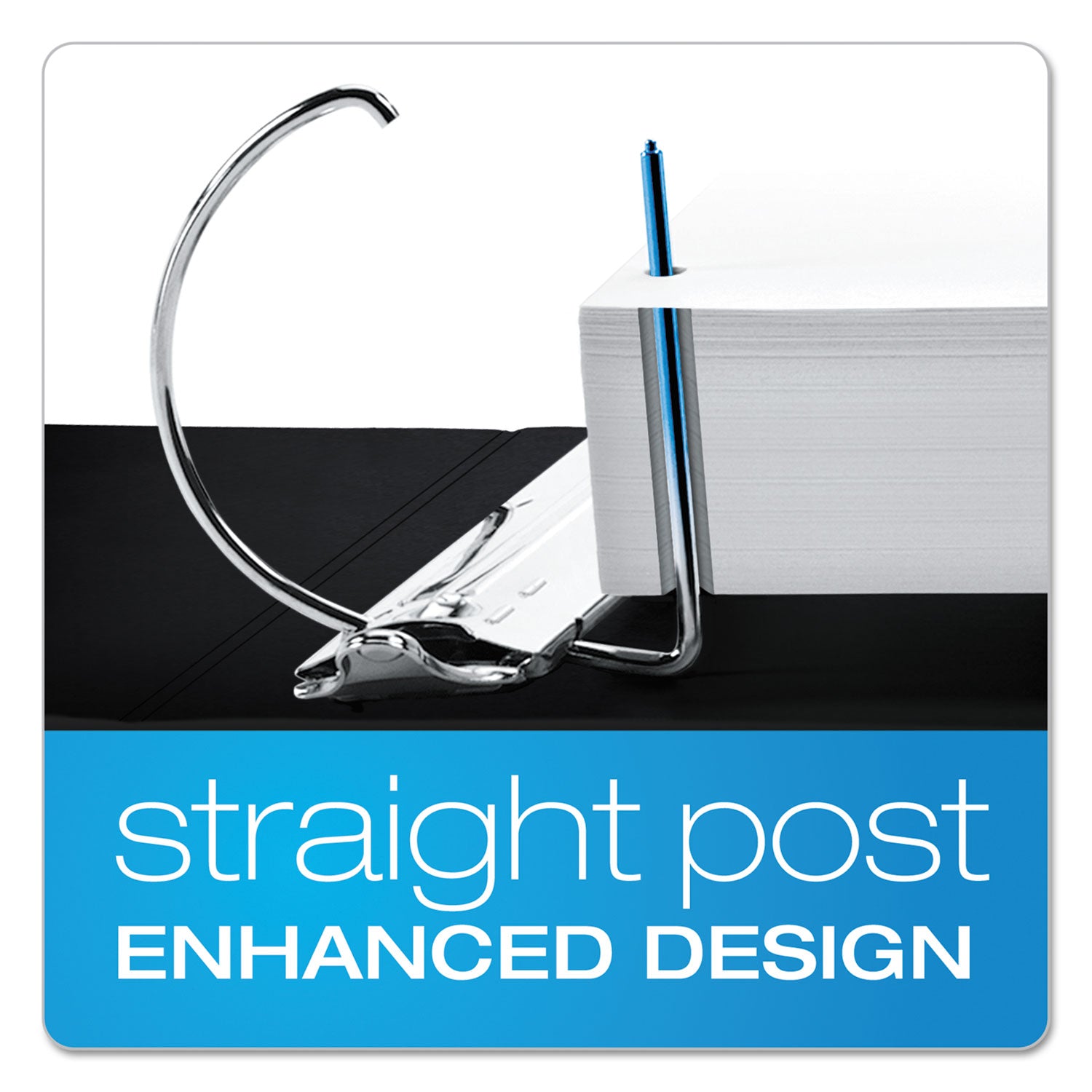 ExpressLoad ClearVue Locking D-Ring Binder, 3 Rings, 1.5" Capacity, 11 x 8.5, Black