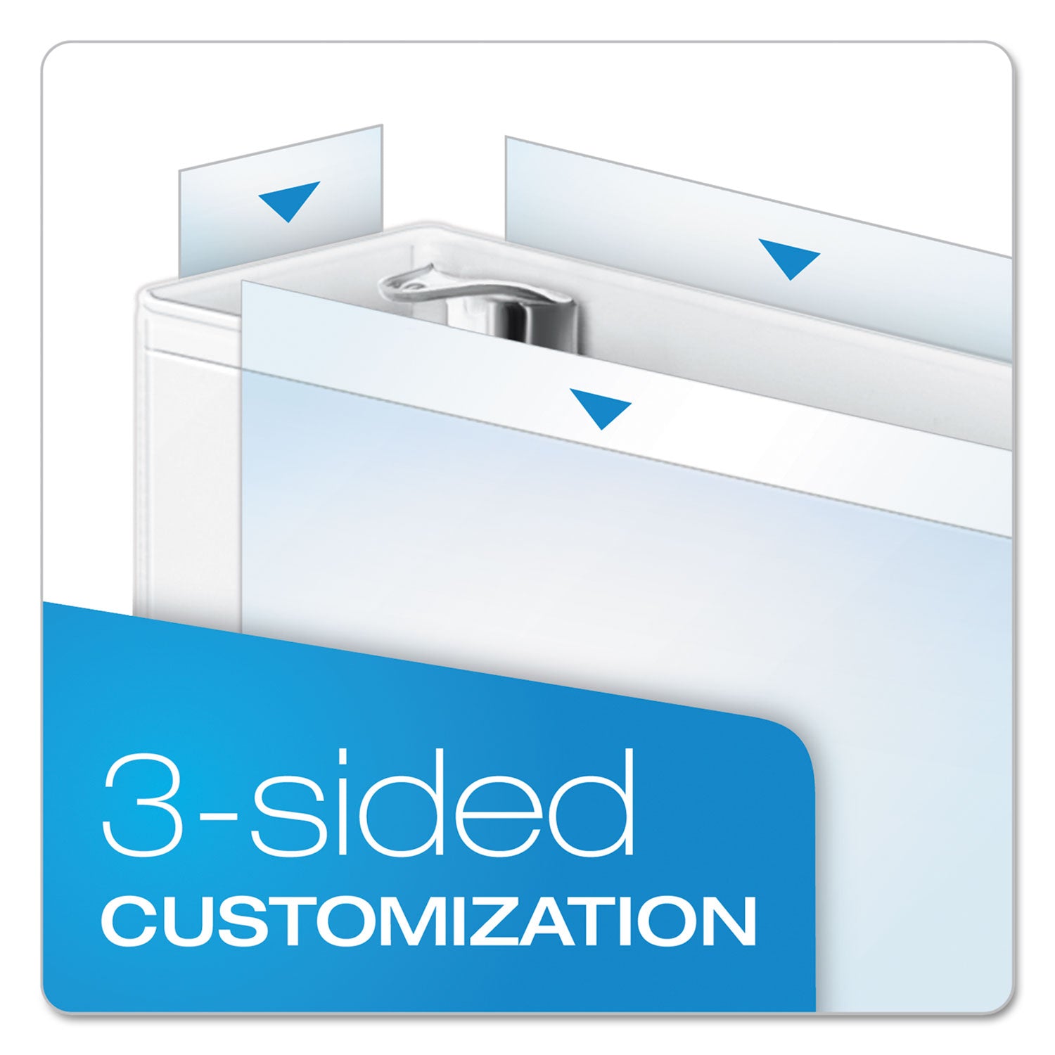 ExpressLoad ClearVue Locking D-Ring Binder, 3 Rings, 2" Capacity, 11 x 8.5, White - 