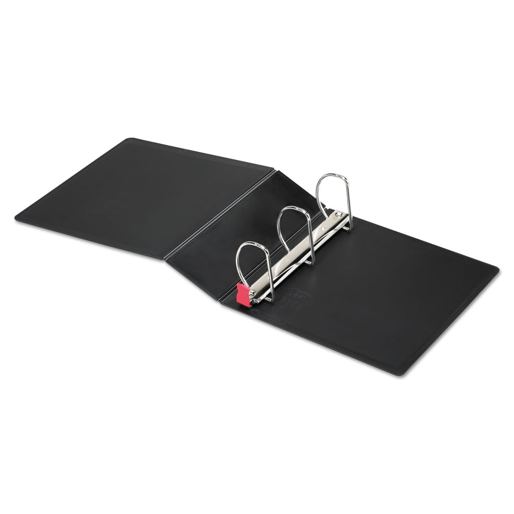 SuperLife Easy Open Locking Slant-D Ring Binder, 3 Rings, 4" Capacity, 11 x 8.5, Black - 
