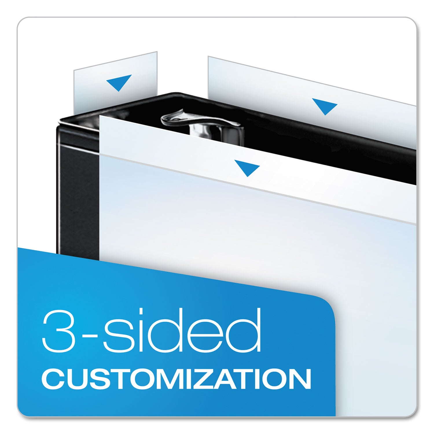 ExpressLoad ClearVue Locking D-Ring Binder, 3 Rings, 1.5" Capacity, 11 x 8.5, Black