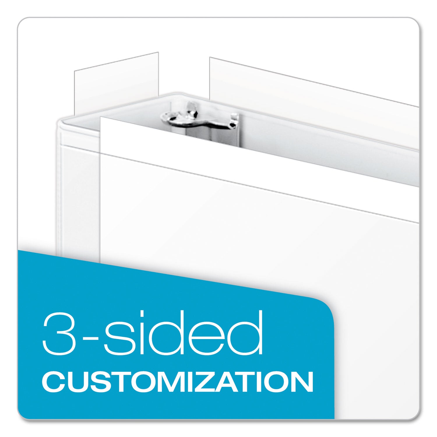 ClearVue Slant-D Ring Binder, 3 Rings, 1.5" Capacity, 11 x 17, White - 