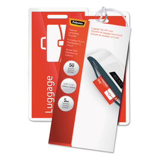 Laminating Pouches, 5 mil, 4.25" x 2.5", Gloss Clear, 25/Pack - 