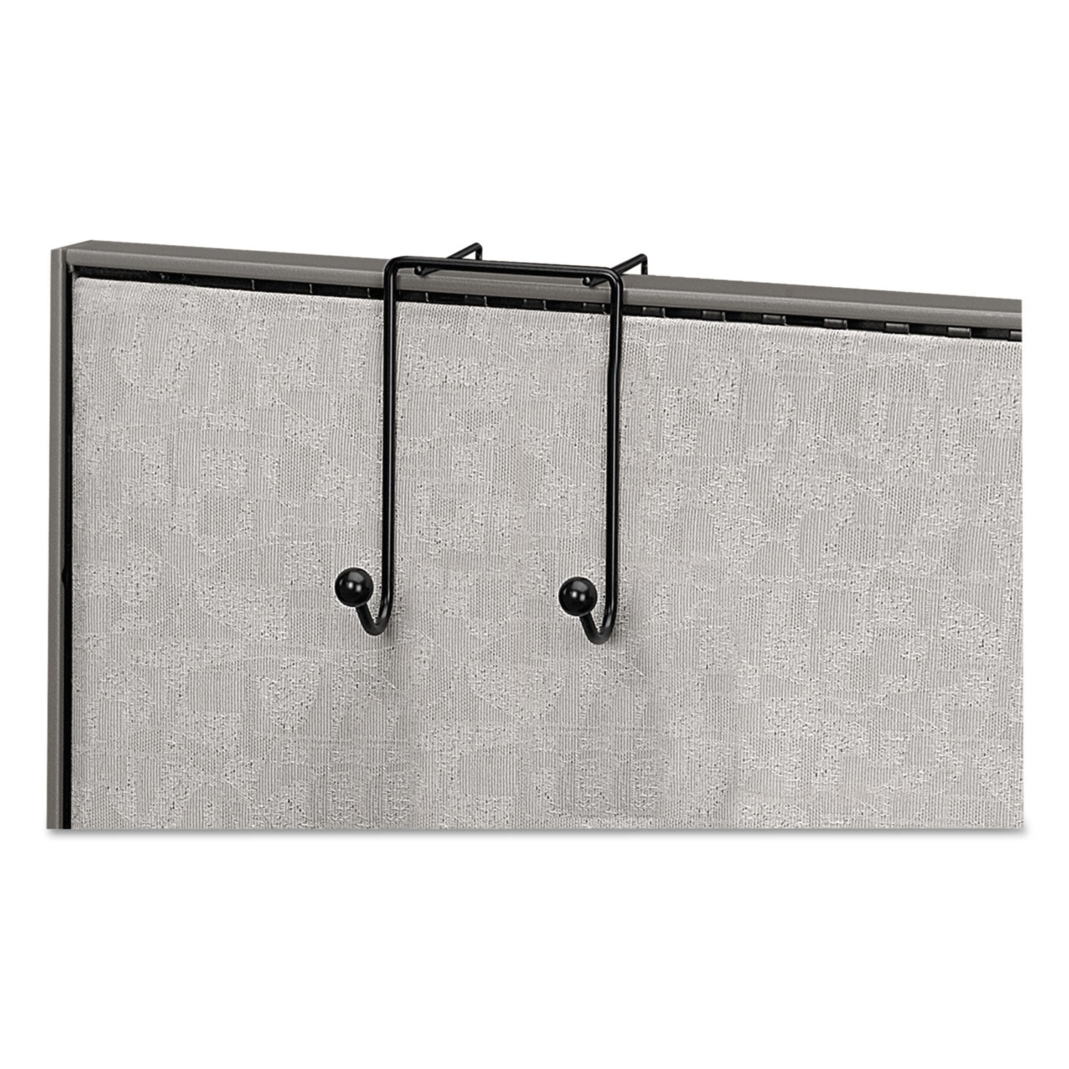 Partition Additions Wire Double-Garment Hook, 4 x 5.13 x 6, Over-the Panel Mount, Black