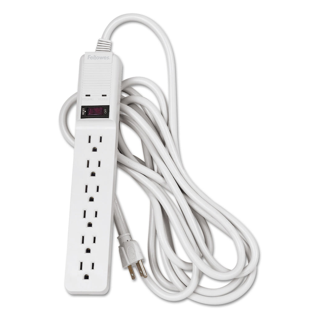 Basic Home/Office Surge Protector, 6 AC Outlets, 15 ft Cord, 450 J, Platinum - 