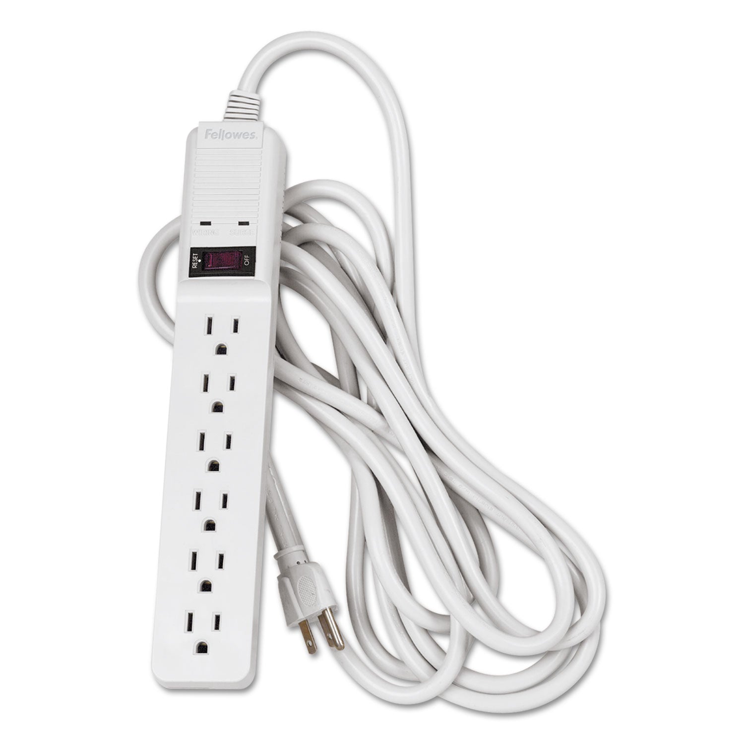 Basic Home/Office Surge Protector, 6 AC Outlets, 15 ft Cord, 450 J, Platinum - 