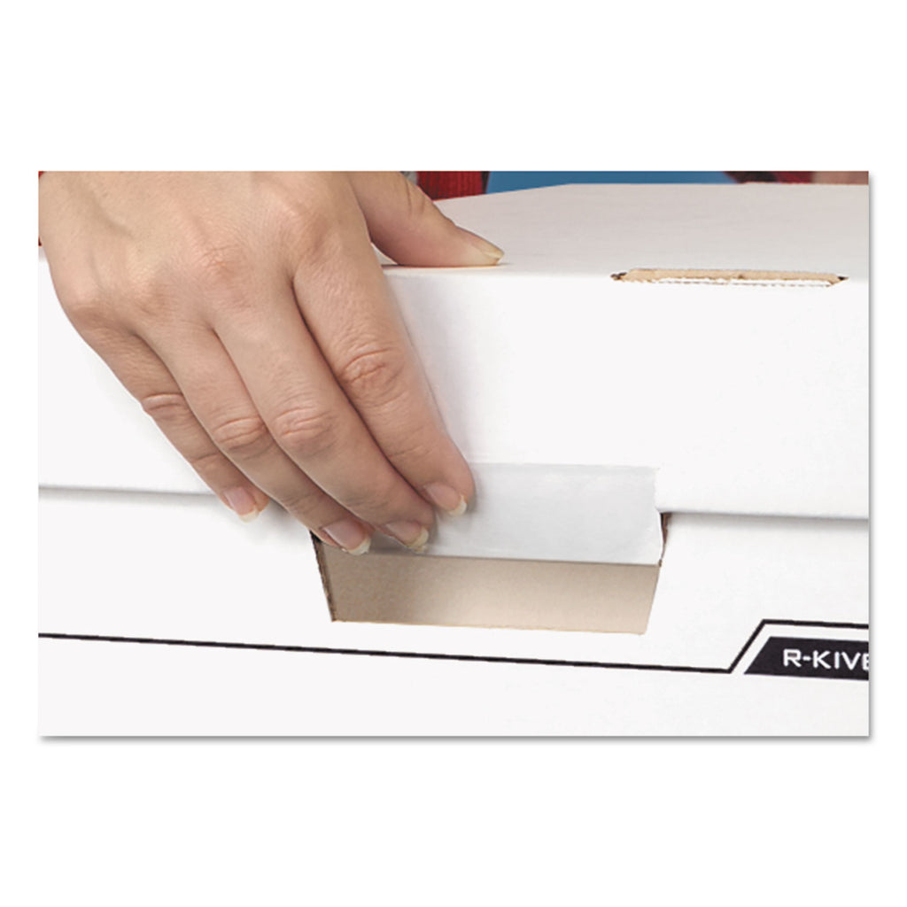 DATA-PAK Storage Boxes, Letter Files, 13.75" x 17.75" x 13", White/Blue, 12/Carton - 