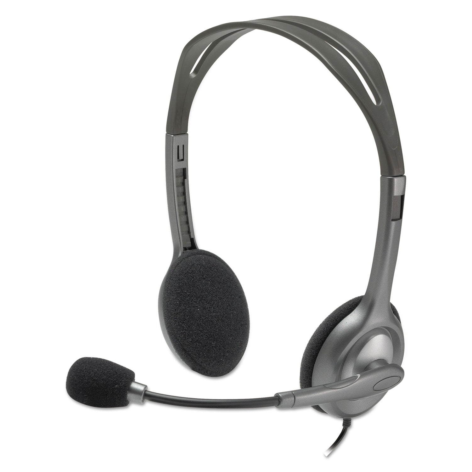 H111 Binaural Over The Head Headset, Black/Silver - 