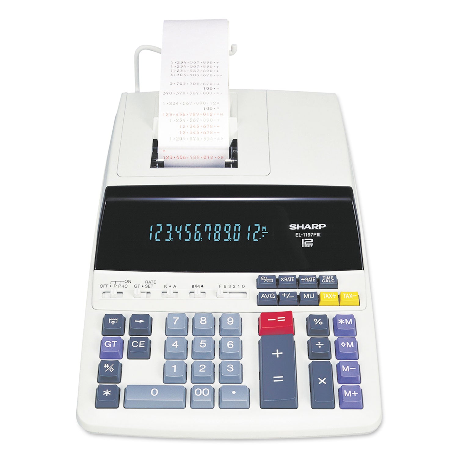 EL1197PIII Two-Color Printing Desktop Calculator, Black/Red Print, 4.5 Lines/Sec - 