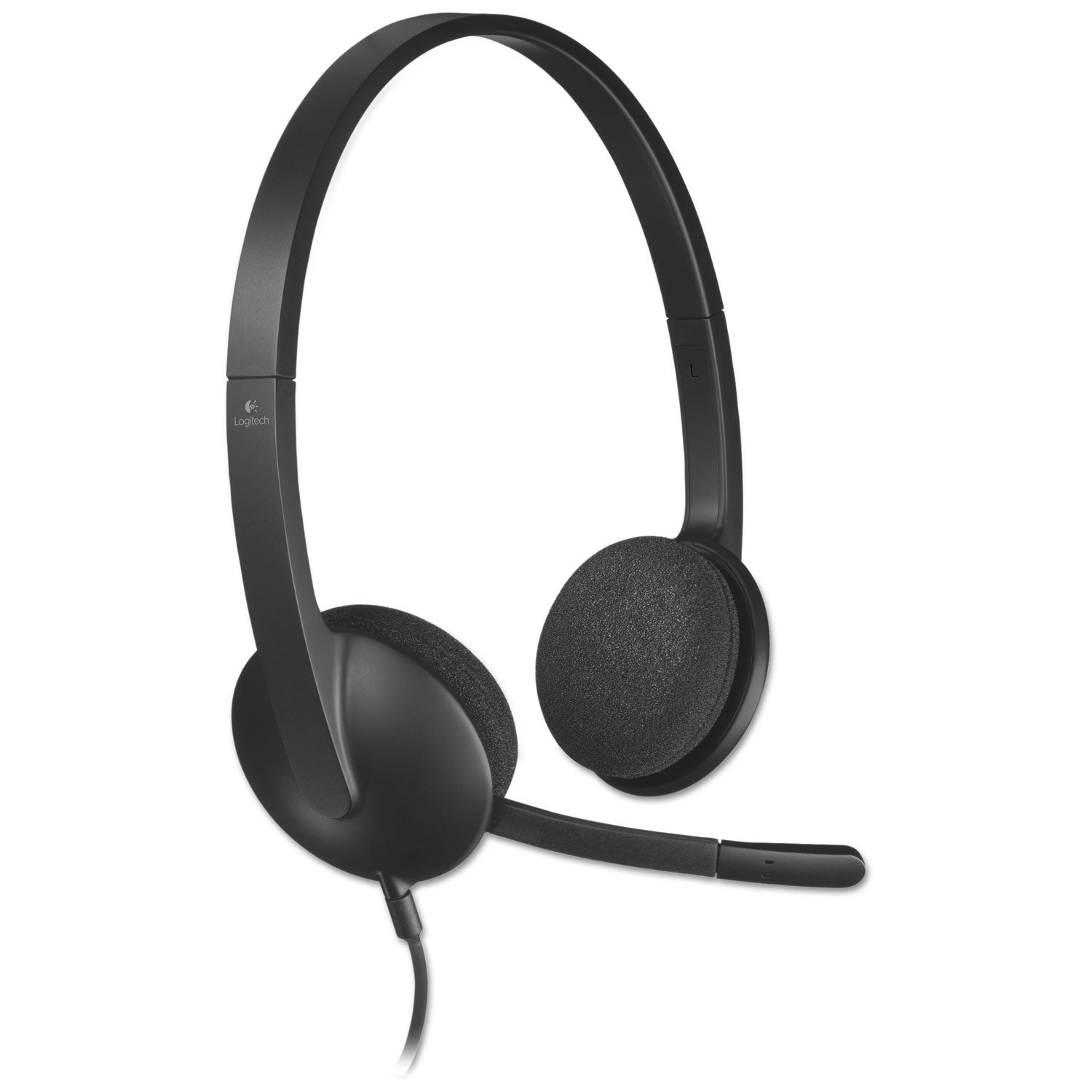 H340 Binaural Over The Head Corded Headset, Black - 