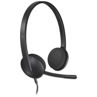 H340 Binaural Over The Head Corded Headset, Black - 