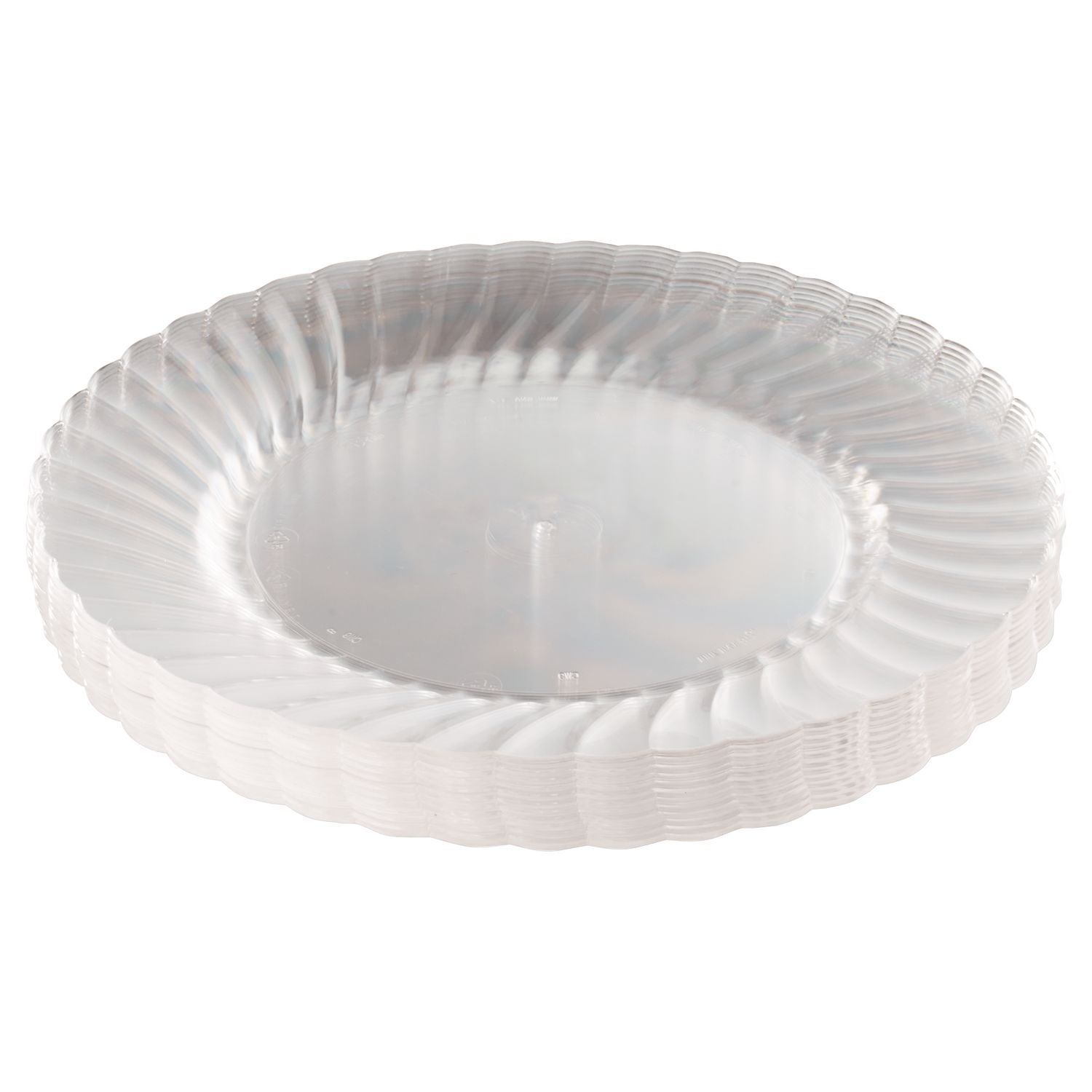 Classicware Plastic Plates, 9" dia, Clear, 12 Plates/Pack